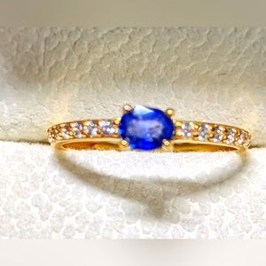 Blue Sapphire S925 Adjustable ring